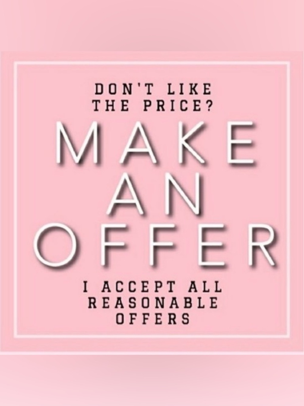 Pink 'Make An Offer' Graphic Sign